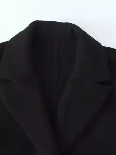 Imagem do Willshela-Trincheira longa de ponto aberto feminino, decote em v vintage, mangas completas, roupas femininas chiques, moda sólida