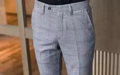 Xadrez masculino anti-rugas calças cortadas, roupas de grife casual, terno masculino reto, verão, fino, barato, designer, cheque, 9 - comprar online