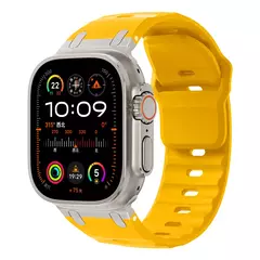 Pulseira esportiva de silicone para apple watch ultra 2 band 49mm pulseira correa de aço inoxidável iwatch série 9 8 7 se 10 45mm 44mm 46mm - comprar online