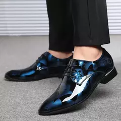 Sapato Oxford com estampa floral retrô masculino, sapatilha com cordões, alta qualidade, luxo, negócio, festa, casamento, moda na internet