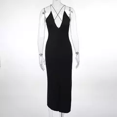 Vestido de baile longo com decote em v, sem costas, sem costas, cinta de espaguete, preto, maxi, vestido de noite, flor 3D, verão, 2022 - Wolf Magazine