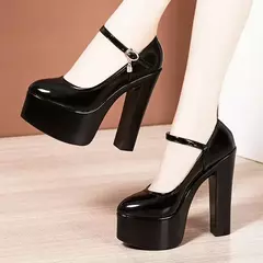 Sapatos de salto alto sexy bloco extremo, bombas de plataforma, raso, fundo grosso, casamento, modelo de vestido, festa, tamanho pequeno 32-43, 2024, 15cm - comprar online
