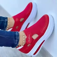 Calçado feminino de malha respirável, sandálias de plataforma vulcanizada, tênis casual feminino, novo verão, 2023 - Wolf Magazine