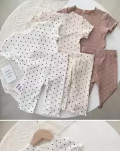 Elegante feminino bebê verão fino chiffon pijama conjunto de 2 peças roupas para casa para crianças bolinhas design ar condicionado roupas