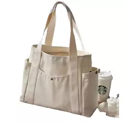 Estilo preppy bolsa de ombro unissex grande capacidade bolsa casual versátil sólida bolsa de lona estudante viajando zíper saco quadrado - Wolf Magazine