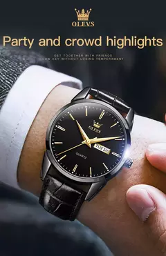 Olevs relógios de quartzo dos homens marca luxo casual moda relógio masculino para presentes couro respirável à prova dwaterproof água relógio de pulso luminoso