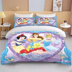 Imagem do Disney Princess Impresso Bedding Set para Adulto, Microfibra Bed Cover, Quarto Duvet, Anime Cartoon Fronha, 10 Tamanhos