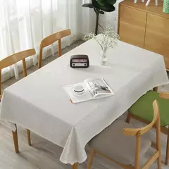 Daisy Flower Pattern Tablecloth, Linho e algodão Lace Edge, Toalha de mesa retangular, Casa e Hotel Textile, Venda quente