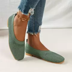 Sapatos baixos para mulheres, sapatos baixos, cabeça redonda, sólido, boca clara, malha doce, respirável, grande, solteiro, primavera, outono, moda, 2022 na internet