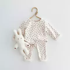 Conjunto de pijama de algodão puro para crianças, terno de pijama infantil, loungewear para meninos e meninas, 1-6 anos na internet