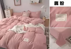 Conjunto de cama japonês simples para mulheres, cama de linho, lençol plano, fronha, linho, gêmeo completo e queen, rosa, monocromático e poliéster - Wolf Magazine