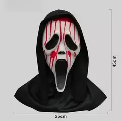 Látex grito ghostface máscara horror cabeça cheia máscara brincadeira cosplay traje filme assustador ghostface adereços decoração de casa fontes de festa na internet