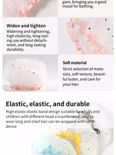 Double-Layer Shower Cap para senhoras, PVC, impermeável, à prova de óleo, banheiro, cozinha, agregado familiar, banhando-se - comprar online