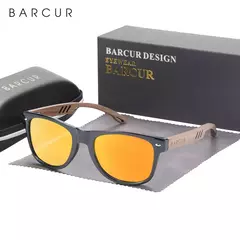 Imagem do BARCUR Design Madeira Óculos De Sol Homem Natural Noz Óculos De Sol Mulheres Óculos Polarizantes Óculos UV Proteção Eyewear