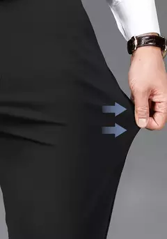 Calças de roupa elástica de resfriamento masculina, calças estrias de escritório, seda gelada, calça masculina de verão, calças de alfaiataria elegante, clássica, 2024