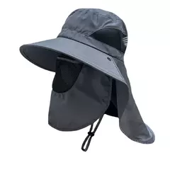 Proteção UV Sun Hats para homens e mulheres, Outdoor Hunting Cap Pesca, Caminhadas, Camping Visor, Bucket Hat, Neck Flap Fisherman Hat, Verão - Wolf Magazine