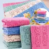 Toalha de banho infantil de microfibra coelho, pano de alimentação macio, infantil e recém-nascido