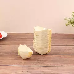 Barco De Madeira Descartável Para Sushi, Salada Sobremesa Tigela, Tigela De Madeira De Pinho, Bandeja De Placa, 50PCs