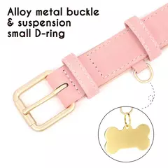 Coleira de cachorro acolchoada macia conjunto de coleira de couro pu para cães de estimação colar com corda de chumbo para caminhada ajustável para cães pequenos e médios pug - comprar online
