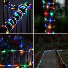 Corda de tubo solar ao ar livre luz led jardim decoração natal luz da corda de fadas 32m/22m/12m/7m festa de casamento ao ar livre lâmpada led