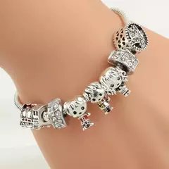 Harry Potter Pulseira Mágica Figura Brinquedos Potter, Sonserina, Quadribol, Hermione, Rony, Moda, Acessórios de Metal para Menina, Presentes de Aniversário