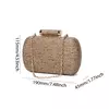 Bolsa de embreagem para mulheres, Bolsa de Raffia para senhoras, Bolsa de noite, Crochet Crossbody Bags, Ombro de praia, Verão, Saco de mão tecido luxuoso