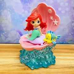 Imagem do Novo bandai disney a pequena sereia anime qposket personagens ariel glitter linha figura de ação modelo colecionável brinquedos aniversário
