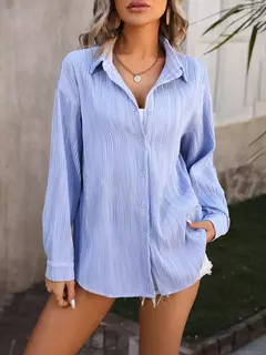 Blusas vintage grandes para mulheres, camisas soltas casuais para jovens, tops femininos monocromáticos, moda elegante, outono, 2024 na internet