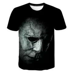 Homens e mulheres Michael Myers 3D Print Horror Movie T-shirts, camiseta de streetwear extragrande, Harajuku Tees, tops infantis, roupas de Halloween na internet