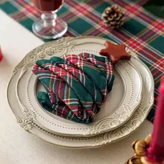 Classic Scottish Tartan Plaid Cloth Guardanapos, casa, hotel, decoração de mesa de jantar, Natal, 40x40cm, 4pcs por conjunto, 2023 - comprar online
