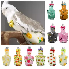 Fralda de papagaio com gravata borboleta, pequena, fofa, colorida, fruta, floral, cacau, pombos, animais de estimação, pássaros, terno de vôo, roupas, acessórios para pássaros - Wolf Magazine