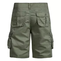 Calções de algodão de bolso múltiplo masculino, macacão de cor sólida de alta qualidade, casual ao ar livre, calças curtas esportivas, novo verão - loja online