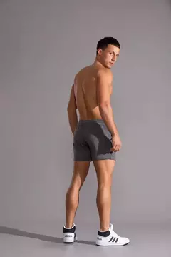 Calção de esportes fitness masculino, algodão americano, cinza, corrida, treinamento, lazer, stretch, agachamento, calça 3/4 masculina, verão na internet