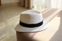 Chapéu de palha panaman cabeça grande masculino, chapéu de tecido dobrável, chapéu top jazz, proteção solar, sombreamento solar, tamanho grande, 63cm - loja online