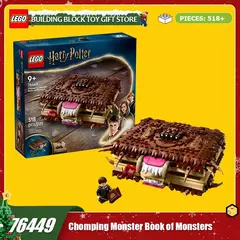 Blocos de construção LEGO montam livro de monstros mordidos de Harry Potter 76449 para meninos e meninas, brinquedos infantis, presentes de Natal