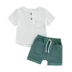 Ma & baby-camiseta e shorts de manga curta para crianças de 0 a 3 anos, roupas de verão para bebê - loja online