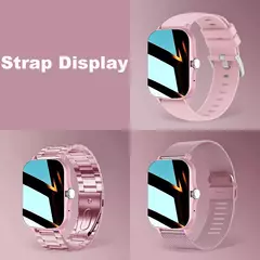 Imagem do Relógio inteligente quadrado para homens e mulheres, rastreador de fitness, relógio inteligente esportivo, toque de discagem, música, Smartclock para Android, iOS