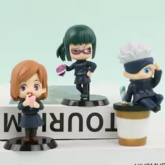 6 unidades/pacote jujutsu kaisen q posket figura satoru gojo geto suguru yuji 7cm estatueta anime coleção bonecas brinquedo modelo ornamentos