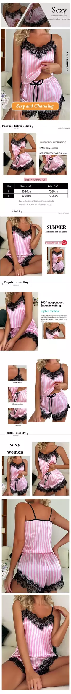 Conjunto de pijama sem mangas com decote em v feminino, suspensão sexy, shorts casuais, 2 peças na internet