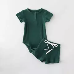 2 pçs verão bebê menino conjuntos de roupas manga curta bodysuit + shorts moda roupas de bebê recém-nascido - Wolf Magazine