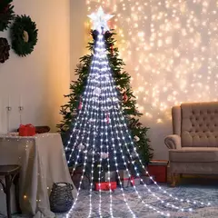 LED Star Waterfall Lights para o Natal, luzes de corda, enfeites de árvores, decorações, ano novo, 2025, 2024 na internet