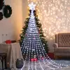 LED Star Waterfall Lights para o Natal, luzes de corda, enfeites de árvores, decorações, ano novo, 2025, 2024