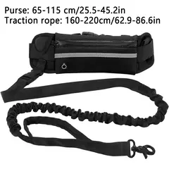 Coleira de cintura para corrida de cachorro, coleira de nylon para animais de estimação com bolsa de cintura, cinto elástico retrátil, corda de tração para cães, fivela de cinto reflexiva - comprar online