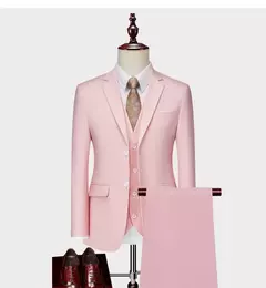 Terno casual de negócios masculino para casamentos, blazer genuíno, colete e calças, grande e alto, colete slim fit, calças de vestido, tamanho EUA na internet