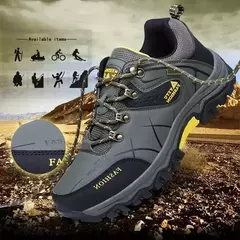 Imagem do Botas de neve de couro impermeáveis masculinas, super quentes, ao ar livre, caminhadas, trabalho, sapatos de viagem, inverno, tamanho 39-47