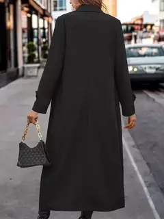 Trench coat de Natal para mulheres, casaco de manga comprida com botões, lapela solta, roupas ao ar livre, moda, outono e inverno, 2024 - Wolf Magazine