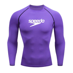 Proteção UV dos homens terno de mergulho, maiô apertado de manga curta, nata?