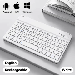 Teclado Bluetooth para iPad Tablet iPhone Android Universal Slim Portátil Recarregável Sem Fio Leve Bateria de Longa Vida - comprar online