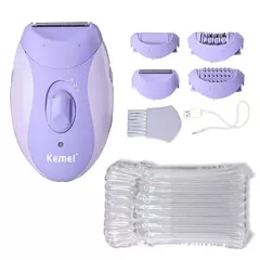 Kemei-Depiladora Elétrica Recarregável para Mulheres, 4in 1, Depilação Facial do Corpo, Aparador de Biquíni para Pernas, axilas