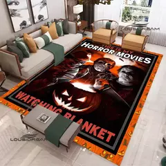 Imagem do Tapete impresso filme de terror 3D, tapete antiderrapante, sala de estar e quart